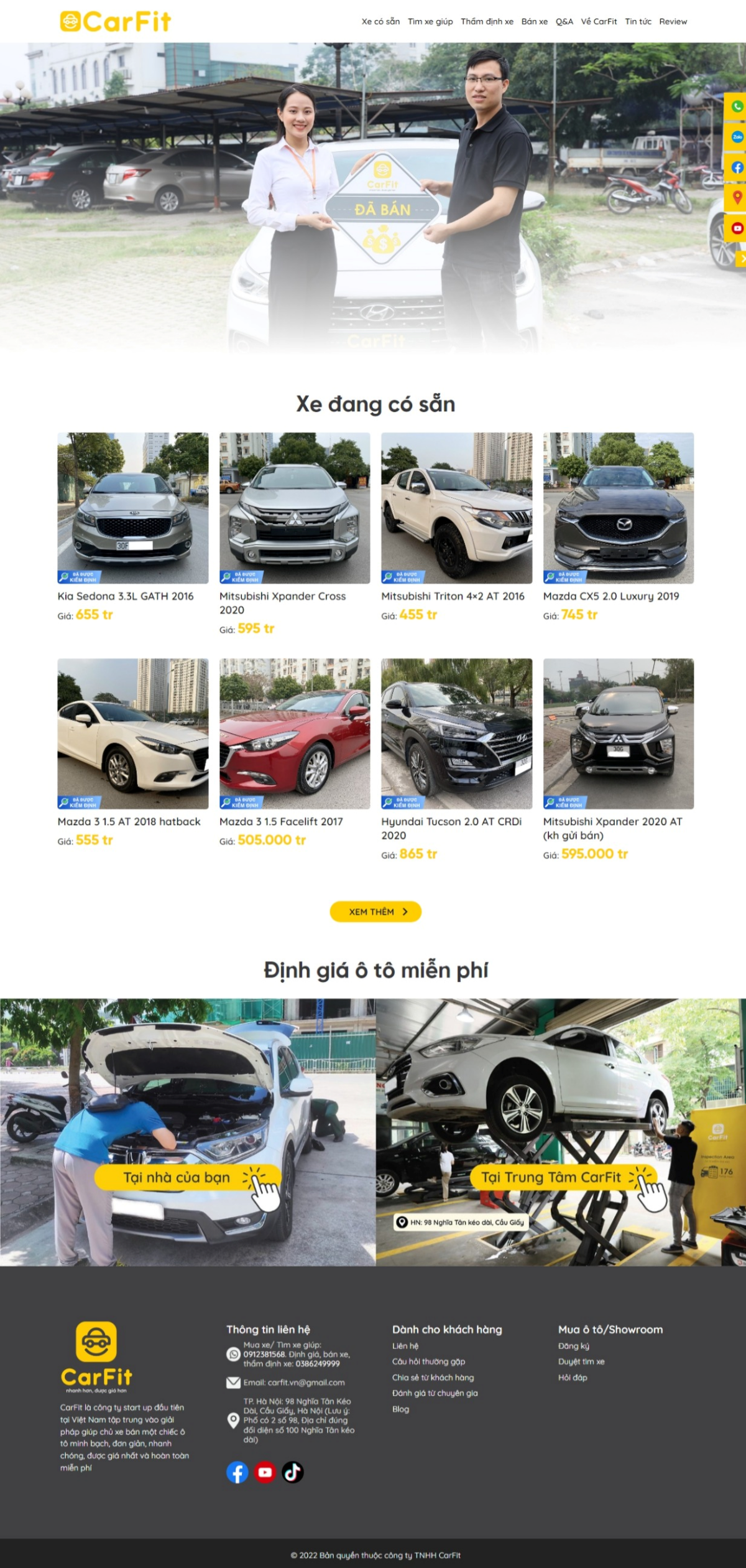 Carfit - Giải pháp bán và định giá xe ô tô