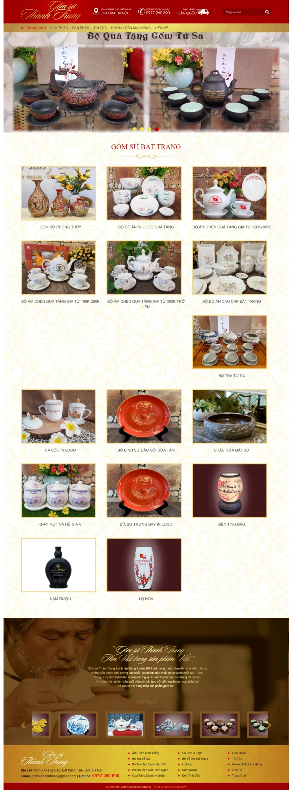 Web bán hàng gốm sứ Thành Trung