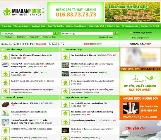 Thiết kế website Diễn đàn rao vặt - quảng cáo trong lĩnh vực Y Dược