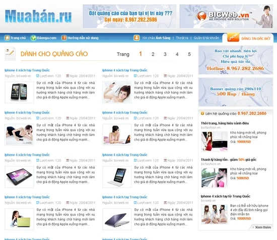 Thiết kế website Muaban.ru