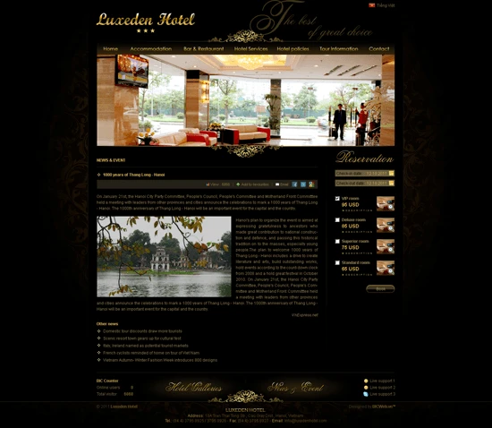 Thiết kế website Khách sạn LUXEDEN