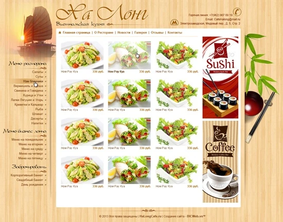 Thiết kế web website nhà hàng cho Người Việt tại Matxcova - LB Nga