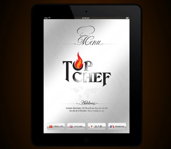 Thiết kế website Thực đơn Top Chef Restaurant
